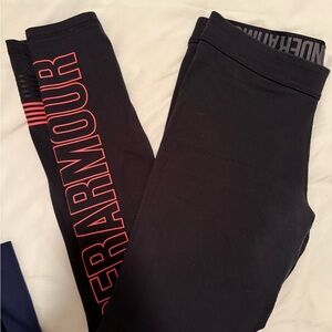Under Armour Black and Red Leggings